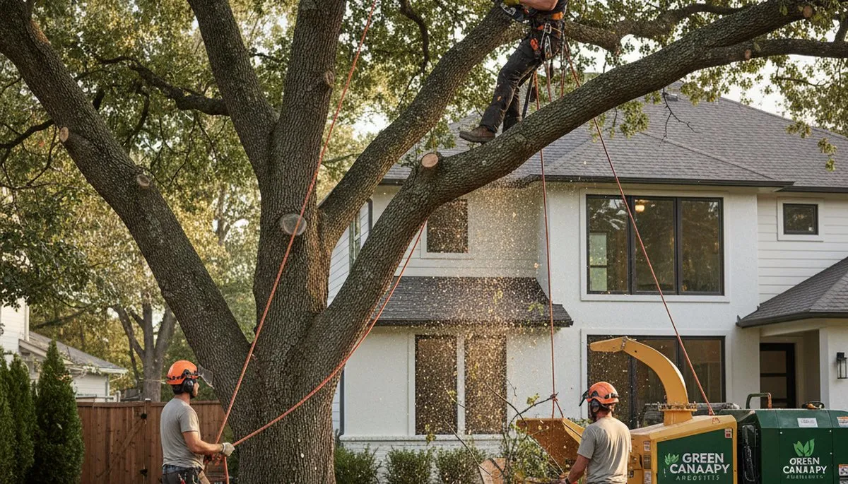 Arborist performing expert tree pruning in Pittsburgh, PA for healthy, well-shaped residential trees