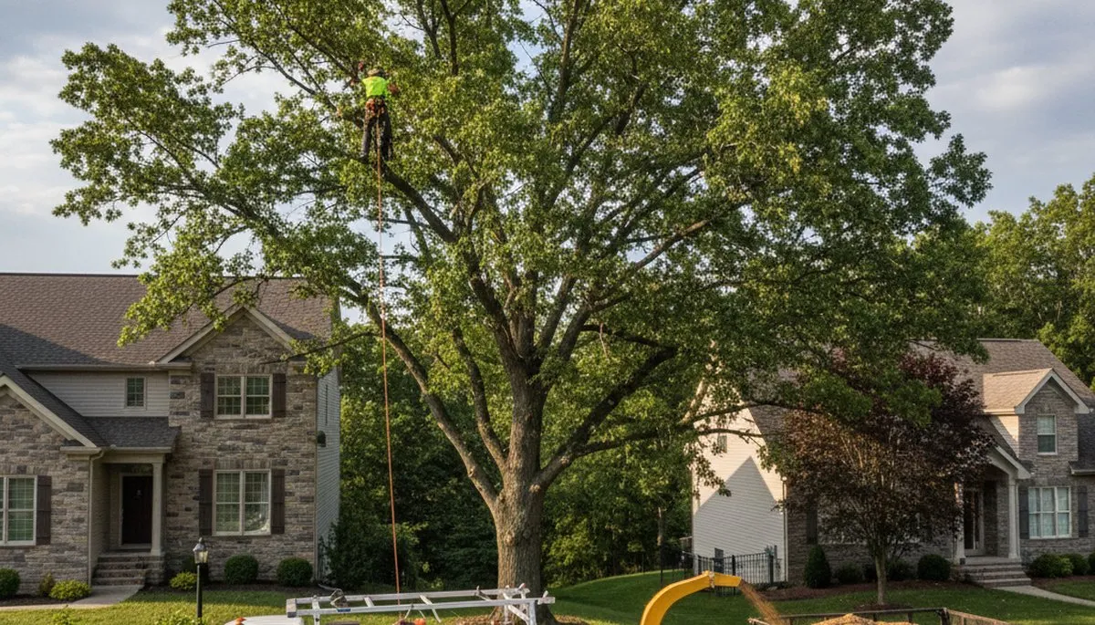 Professional tree removal service in Pittsburgh PA safely cutting and clearing large trees
